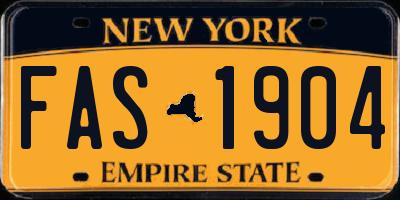 NY license plate FAS1904