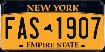 NY license plate FAS1907