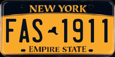 NY license plate FAS1911