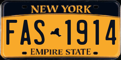 NY license plate FAS1914