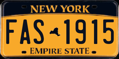 NY license plate FAS1915