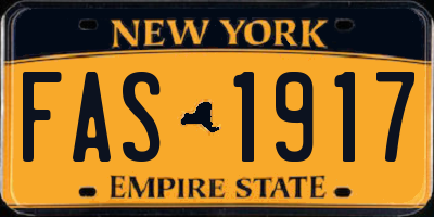 NY license plate FAS1917