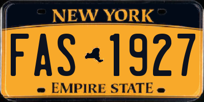 NY license plate FAS1927
