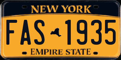 NY license plate FAS1935