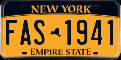 NY license plate FAS1941