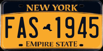 NY license plate FAS1945