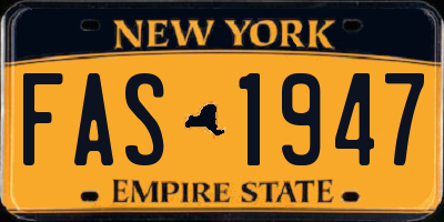 NY license plate FAS1947