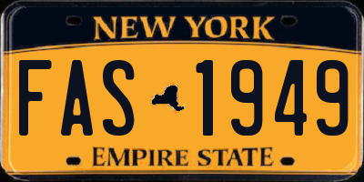 NY license plate FAS1949
