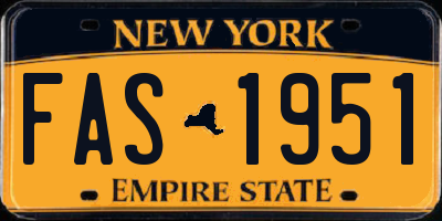NY license plate FAS1951