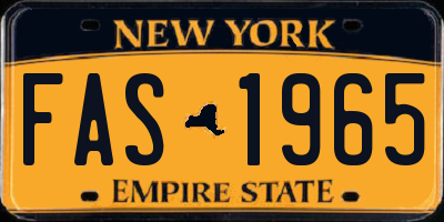 NY license plate FAS1965