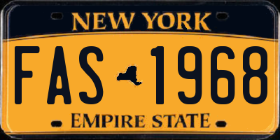 NY license plate FAS1968