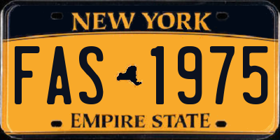 NY license plate FAS1975