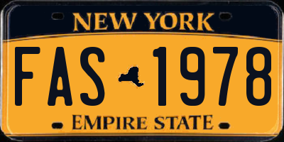 NY license plate FAS1978