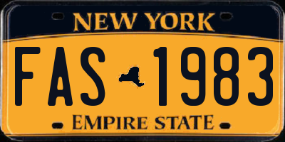NY license plate FAS1983