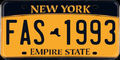 NY license plate FAS1993