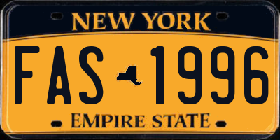 NY license plate FAS1996