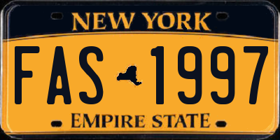 NY license plate FAS1997