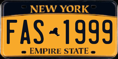 NY license plate FAS1999