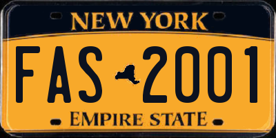 NY license plate FAS2001