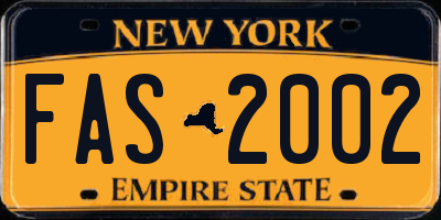 NY license plate FAS2002