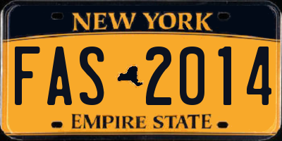 NY license plate FAS2014