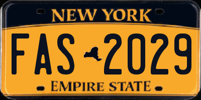 NY license plate FAS2029