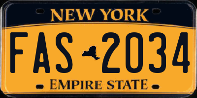 NY license plate FAS2034