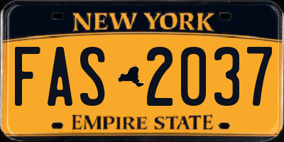 NY license plate FAS2037