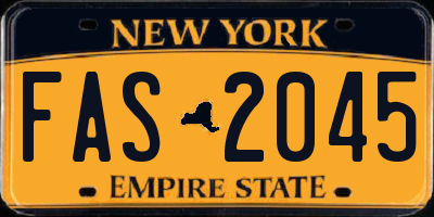 NY license plate FAS2045