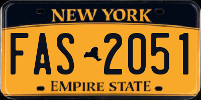 NY license plate FAS2051