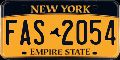 NY license plate FAS2054