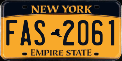 NY license plate FAS2061