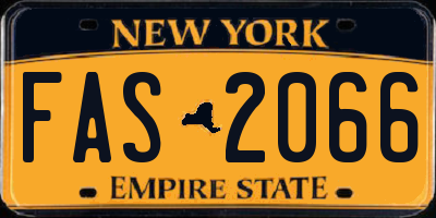 NY license plate FAS2066