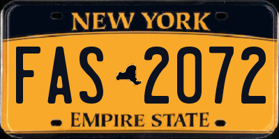 NY license plate FAS2072