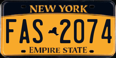 NY license plate FAS2074