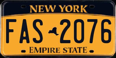 NY license plate FAS2076