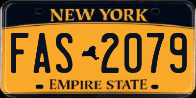 NY license plate FAS2079