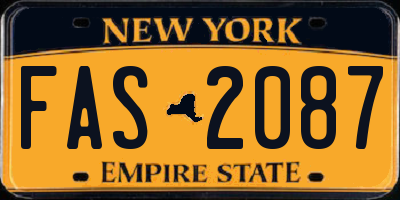 NY license plate FAS2087