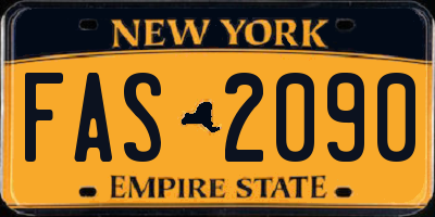 NY license plate FAS2090