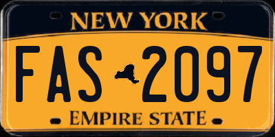 NY license plate FAS2097