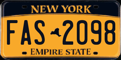 NY license plate FAS2098