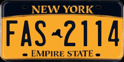 NY license plate FAS2114