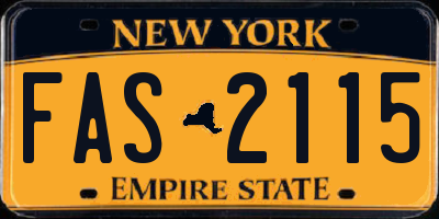 NY license plate FAS2115