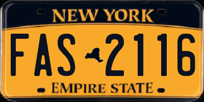 NY license plate FAS2116