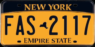 NY license plate FAS2117