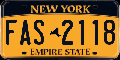 NY license plate FAS2118