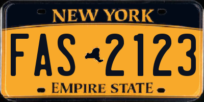 NY license plate FAS2123