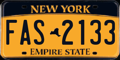 NY license plate FAS2133