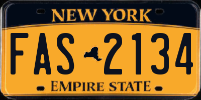 NY license plate FAS2134