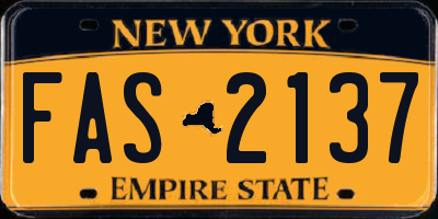 NY license plate FAS2137